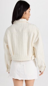 Made in china Beige elegant tweed stylish breast pocket short jacket