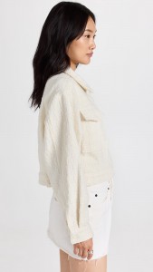 Made in china Beige elegant tweed stylish breast pocket short jacket