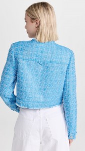 ODM Blue little fragrance round neck elegant jacket
