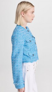 ODM Blue little fragrance round neck elegant jacket
