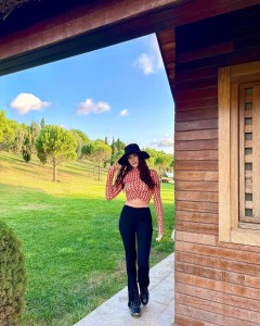 Factory Custom Plaid Long Sleeves Ruffle Crop Top