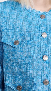 ODM Blue little fragrance round neck elegant jacket
