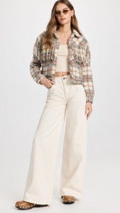OEM Color matching fringe braided short button jacket