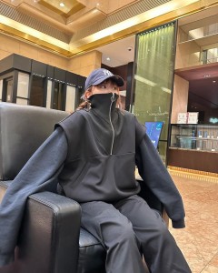 China Suppliers Long Sleeve Half-zip Turtleneck Hoodie