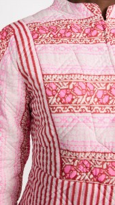 OEM Pink patchwork striped cotton jacket