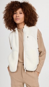 OEM Lamb wool zip-up collar stand-up vest