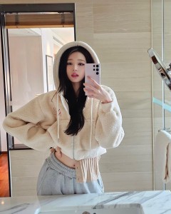 Custom pocket hat zipper sweet crop hoodie