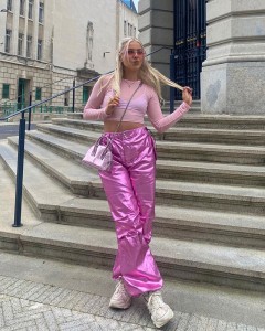 Women custom sports youth leisure pink pants