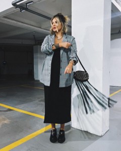 Custom gray plaid loose-fitting suit casual simple jacket coat
