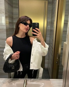 Women custom white denim button casual stylish coat