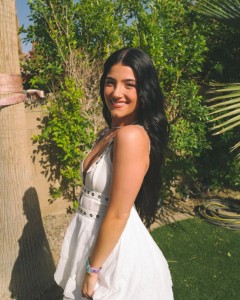 Custom deep v double hollowed out layered white dress