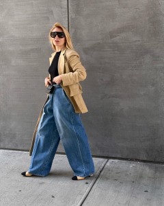 Factory made casual simple long belt  suit jacket
