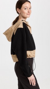 Made in china Patchwork color contrast casual sports fake two hooded tops