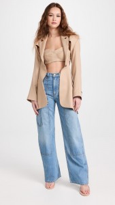 Made in china khaki cut-out back suit sexy jacket