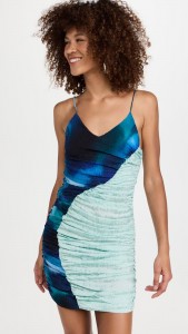 Slim sexy dress spliced straps bodycon mini dress