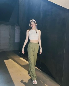 Army Green High Waist Loose Pant