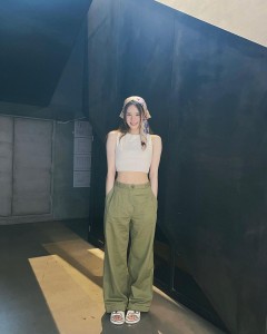 Army Green High Waist Loose Pant