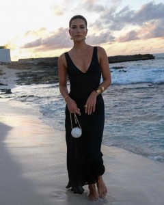 Lady custom halter black sexy deep V-neck midi dress