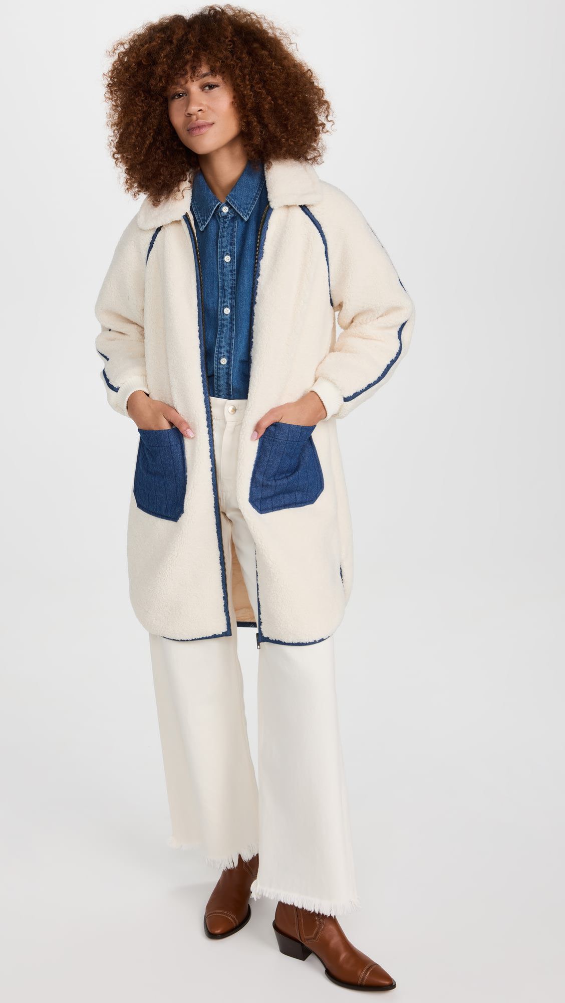 Loose Lamb Wool Coat Medium Long Fleece Jacket