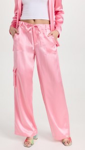 Made in China casual formal fashion pink satin loose pants