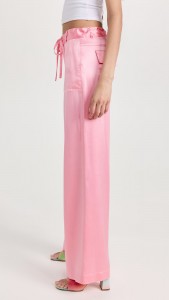 Made in China casual formal fashion pink satin loose pants