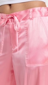 Made in China casual formal fashion pink satin loose pants