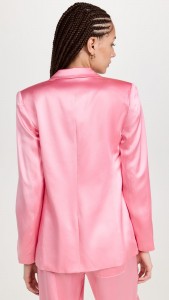 Satin pink suit stylish formal simple jacket
