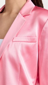 Satin pink suit stylish formal simple jacket