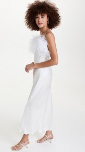 sexy evening dress feathers halter midi dress
