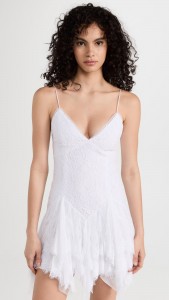 Sexy V-neck Floral Lace Spaghetti Strap Mini Dress