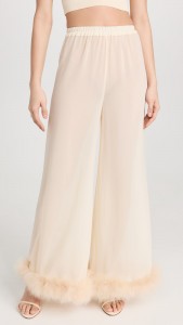 Factory wholesale feather casual simple fashion high waist pants