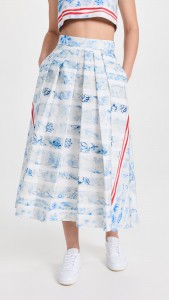 OEM Floral printing suit halter crop top & midi skirt