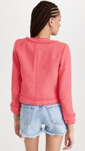 OEM Small fragrant cardigan jacket with raw edge pockets