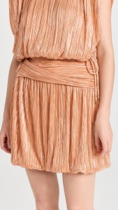 Casual pleated set crew neck sleeveless top & mini skirt two-piece set