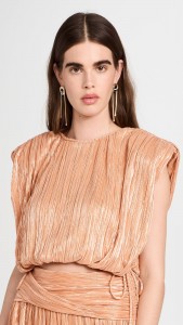 Casual pleated set crew neck sleeveless top & mini skirt two-piece set