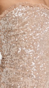 Sexy evening dress beaded sequin split strapless midi dress