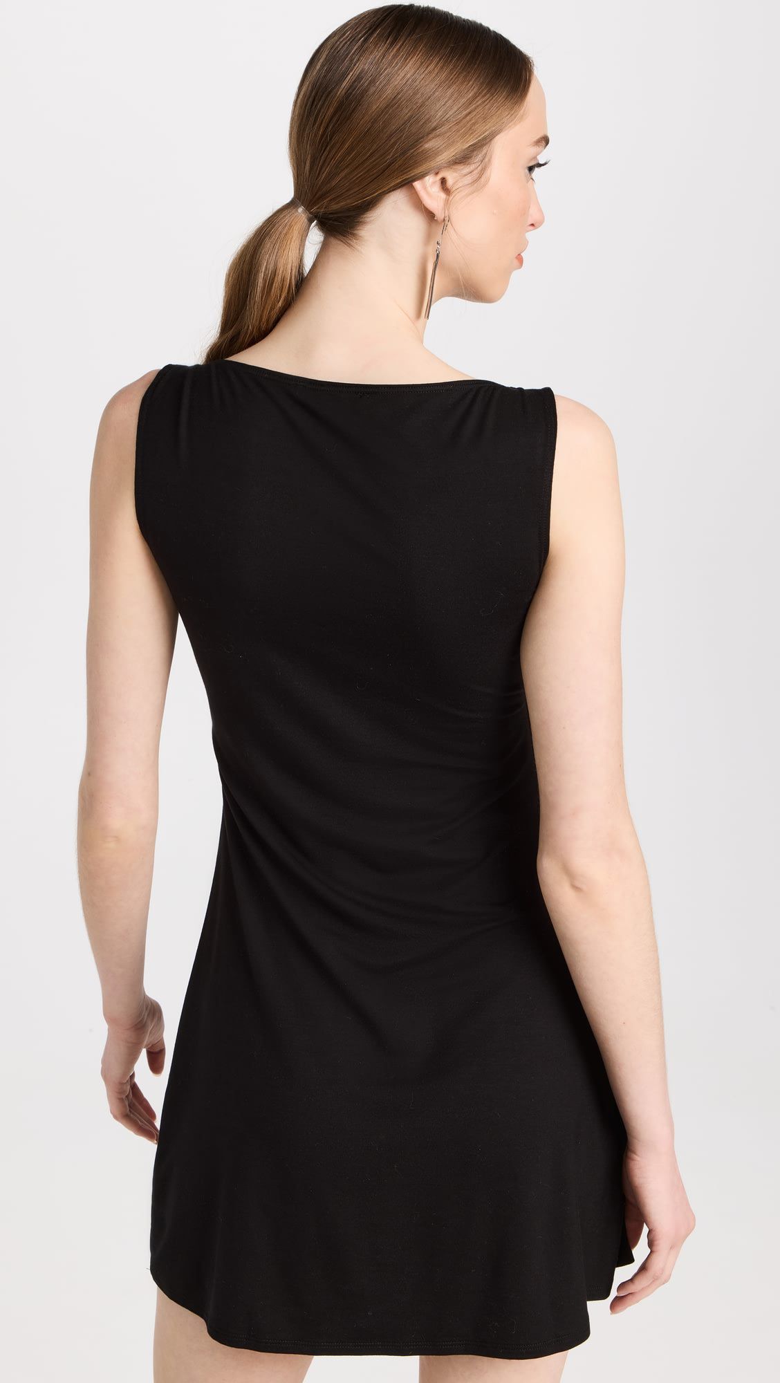 ODM Elegant black halter dress with plunging collar