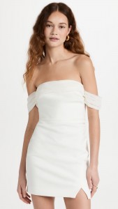 Factory made Elegant stylish off shoulder silt side mini dress