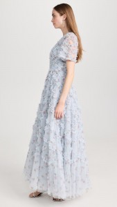 Factory custom sexy backless lace floral elegant maxi dress
