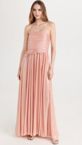 Factory supplier sexy elegant satin side slit strapless maxi dress