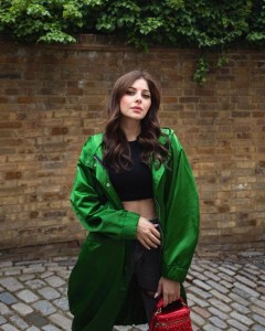 Green long zipper trench coat casual simple coat