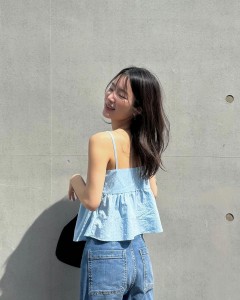 Custom Color Asymmetry Shoulder Strap Ruffle Top