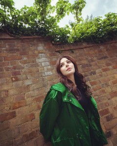 Green long zipper trench coat casual simple coat