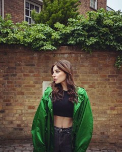 Green long zipper trench coat casual simple coat