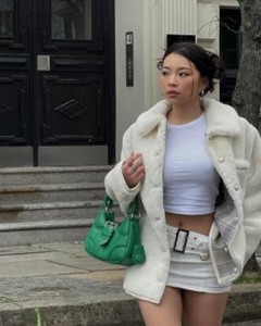 Women custom turn-down collar button loose oversize casual white coat
