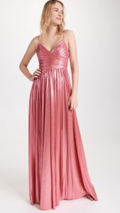 Sexy Club Dress V-neck A-line Slit Pleated Halter Maxi Dress