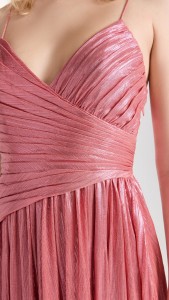 Sexy Club Dress V-neck A-line Slit Pleated Halter Maxi Dress