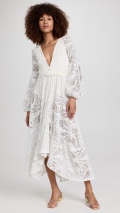 Sexy V-neck Hollow Out Long Sleeve Lace Mini Dress