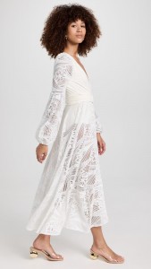 Sexy V-neck Hollow Out Long Sleeve Lace Mini Dress