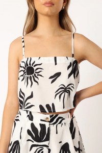 CAREY CROPPED TOP – WHITE BLACK